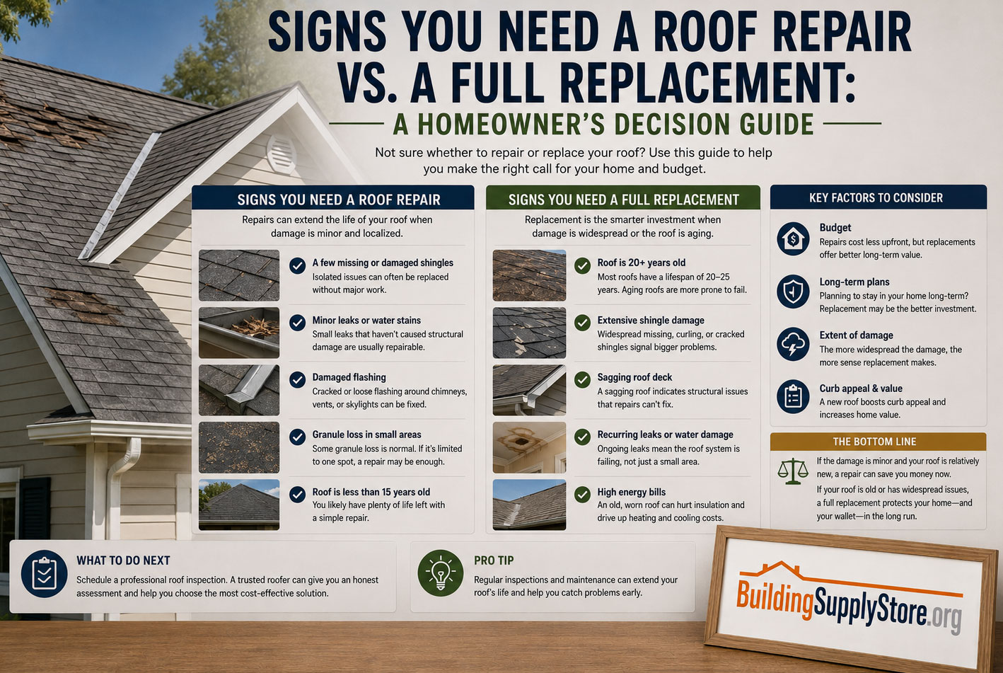 Signs You Need a Roof Repair vs a Full Replacement