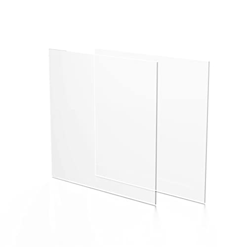 Fab Glass and Mirror Pack of 2 Plastic PET Acrylic Plexiglass Sheet 1/8 ...