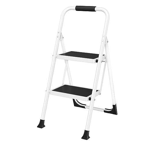 HBTower 2 Step Ladder, Step Stool for Adults,2 Step Ladder Folding Step