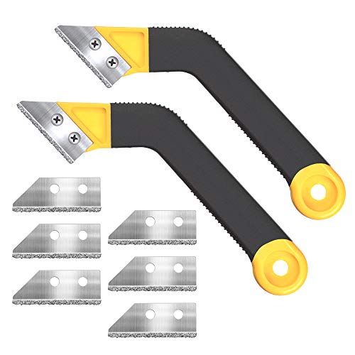 Muf 2 Pack Tile Grout Saw Grout Removal Tool, AngledDesign Grout Hand