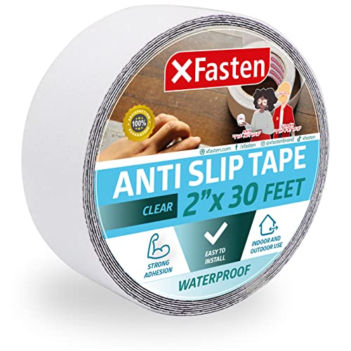 XFasten Anti Slip Tape Clear, 2Inch by 30Foot, Nonabrasive