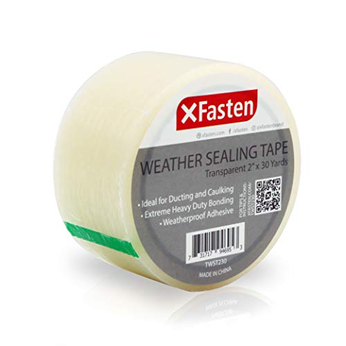 XFasten Transparent Window Weather Sealing Tape, 2Inch x 30 Yards, Clear Window Draft Isolation