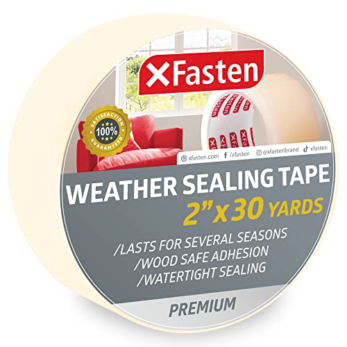 XFasten Transparent Window Weather Sealing Tape, 2Inch x 30 Yards